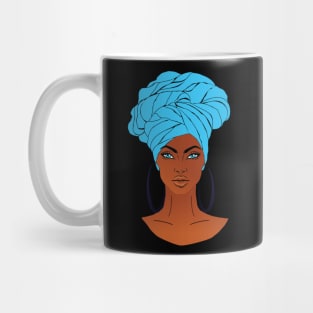 anime black girl with baby blue 2 Mug